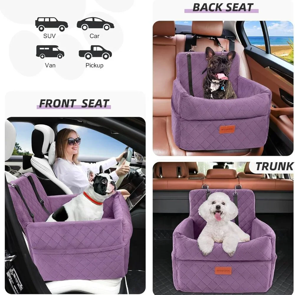 Small Dog Car Seat, Memory Foam Dog Booster Seats with Thick Cushion for Medium